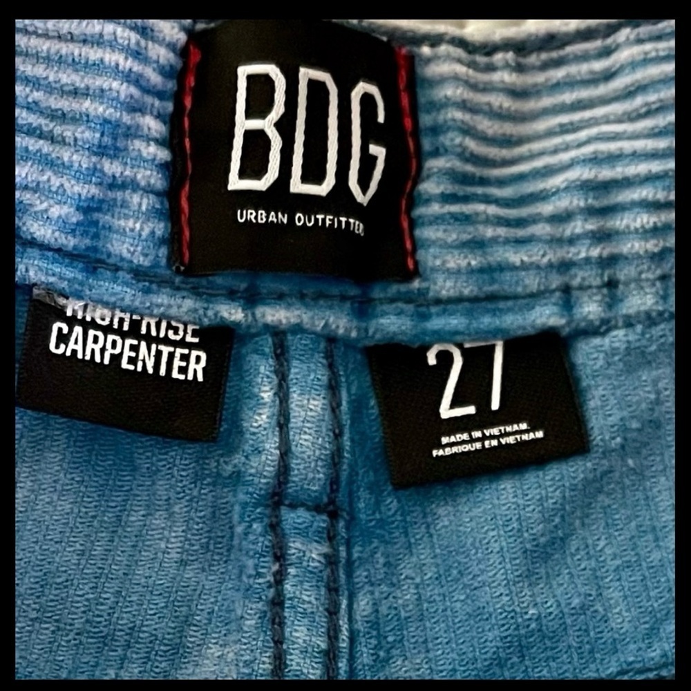 Urban Outfitters BDG High-Rise Carpenter style wide corduroy blue shorts size 27 - Picture 5 of 5